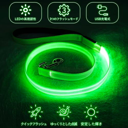 Colaseeme Light Up Dog Leash, LED Pet Leashes USB Rechargeable, Glow Safety Dogs Lights at Night (4FT,Green-New) - color: Green (New), size: 4FT