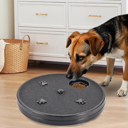 Adjustable Dog Nail Scratch Board with Treat Box 33x33x4cm Rotating Dog Nail Scratch Pad, Anti-Slip Interactive DogNail File Scratchs Pad, for Furniture Couch Floor Car Training Foraging - color: Black
