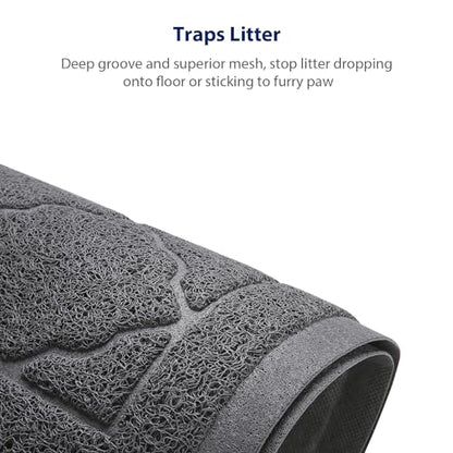 WePet Cat Litter Box Mat, Kitty Premium PVC Pad, Durable Trapping Rug, Phthalate Free, Urine-Resistant, Scatter Control, XXL 47 x 36 Inch, Grey - color: #03 Grey, style: Medallion/47 x 36 Inch