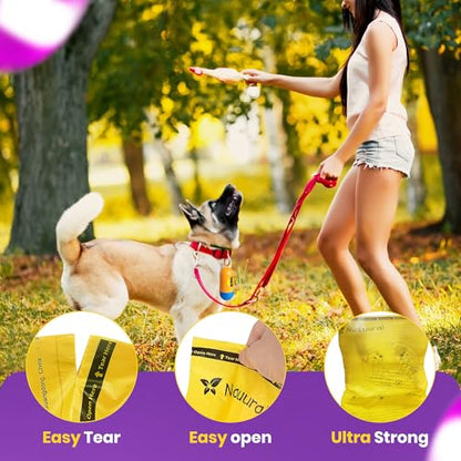 Dog Poop Bags-150 Counts with Holder (10 Rolls), Biodegradable Poop Bags, Eco-friendly and Easy to Open, Thick Dog Waste Bags (Yellow) - color: Yellow, size: 1 Count (Pack of 150)