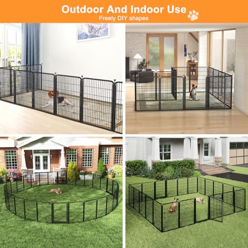Wide Gate Dog Fence Outdoor Pens Outside,Portable Dog Play Pen 40" H 30 Panels Pet Playpen Exercise Pens for Puppys Small Medium Large Dogs RV Camping Yard Garden Indoor