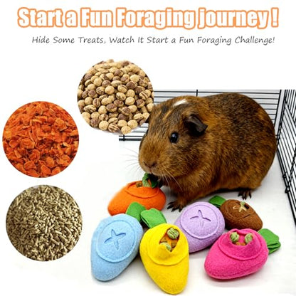 Hamiledyi Guinea Pig Foraging Toys Rabbit Enrichment Interactive Toy for Relieve Boredom Food Hide Puzzle Toys Exercise Acitivity Forage Toy for Hamster Chinchilla Small Animals (6 Pieces) - size: 6 Pieces