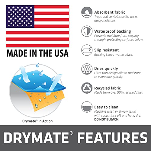 Drymate Cat Bowl Placemat, Pet Food Feeding Mat - Absorbent Fabric, Waterproof Backing, Slip-Resistant - Machine Washable/Durable (USA Made) (12” x 20”) (Tree Kitty) - color: Tree Kitty, size: Small (12" x 20")