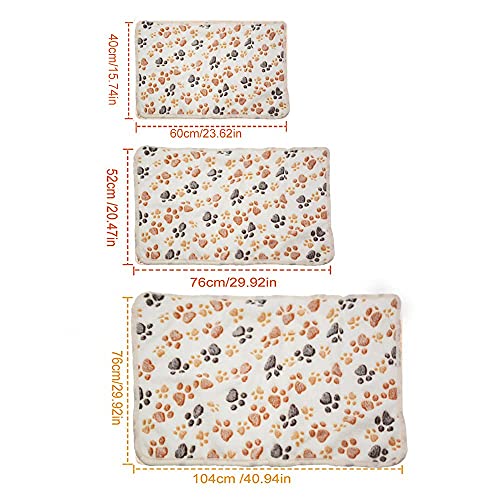 1 Pack 3 Puppy Dog Blankets Super Soft Warm Sleep Mat Fluffy Premium Fleece Pet Blanket Flannel Throw for Dog Puppy Cat - White Paw Print Medium(29"x20") - color: White-paw(pack of 3), size: Medium(29"x20")