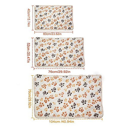 1 Pack 3 Puppy Dog Blankets Super Soft Warm Sleep Mat Fluffy Premium Fleece Pet Blanket Flannel Throw for Dog Puppy Cat - White Paw Print Medium(29"x20") - color: White-paw(pack of 3), size: Medium(29"x20")