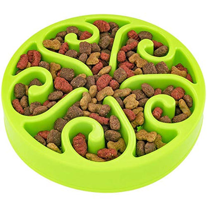 Slow Feeder Dog Bowl Anti-Choking Help Prevent Bloat Non Toxic BPA Free Feeding Dish SH-10303, Green