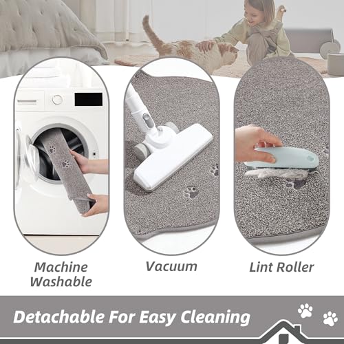 BEQHAUSE Cat Beds for Indoor Cats, Cat Cave Bed with Non-Slip Bottom, Anti-Scratch Cat House Cat Tent for Kittens and Small Dogs, Foldable Kitten Hideaway Machine Washable,22.8 * 22.8 * 20.8in, Grey - color: Grey