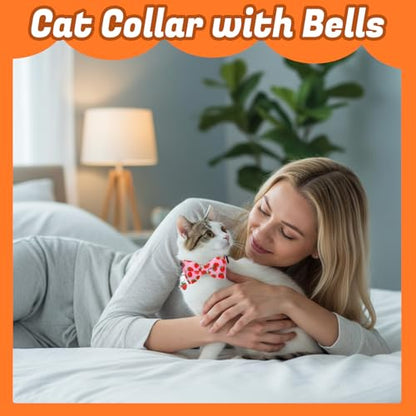 18 Pcs Holiday Cat Collars Breakaway 4th of July Cat Collars with Bowtie Adjustable Kitten Collar with Plastic Buckle for Holiday Pet Cat Costume - color: Bowtie