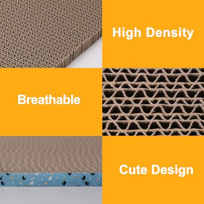 2Pack Cat Scratcher Pad, Reversible Scratching Cardboard, 14" Lx5.3 W Post Board for Indoor Cats Cardboard pad Sleep Play and Grind Claws - size: 2PCS