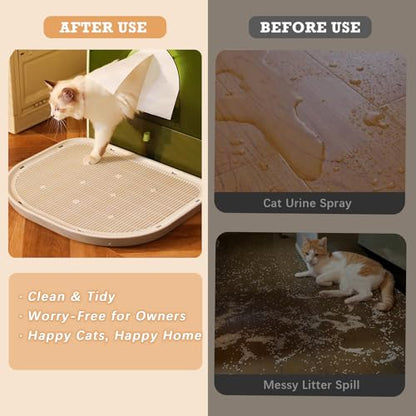 Cat Litter Mat Litter Trapping Mat,19.29"×14.96",Cat Litter Box Mat for Floor,Large Litter Matt for Cat Litter Box,Kitty Litter Mat Catcher,Waterproof Urine Proof,Washable,Easy Clean,Less Waste (Grey) - color: Grey