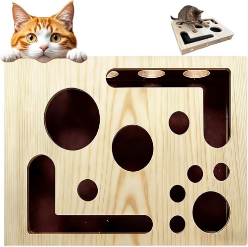 Cat Scratch Puzzle Enrichment Box, Maze Cat Scratch Puzzle Box & Sandpaper Inside, It's A Stress-Free Alternative to Trimming Your Nails