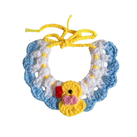 Spring Cat Collar Cute Breakaway Safe Adjustable Cat Collars for Cats Small Dogs Soft Knitted Neck Decor Kitten Collar Girl Cat Supplies for Indoor Cats Pet Collar Accessories (Little Yellow Duck - color: Little Yellow Duck