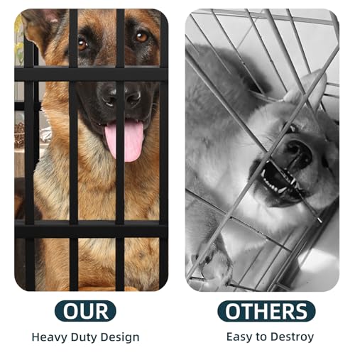 54 Heavy Duty Dog Crate with Mat, Escape Proof Dog Kennel Indoor, High Anxiety Dog Cage with Double Door, Extra Large Crate for Large Dogs with Removable Tray - size: 54''