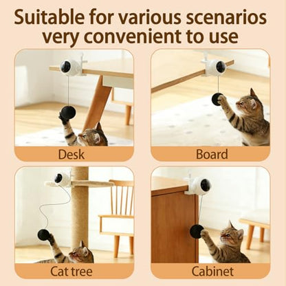 Automatic Interactive Cat Toy Ball, Electronic Self-Play Lifting Hanging Pet Cat Ball Random Up-Down Motion Indoor Cats & Kittens Toy