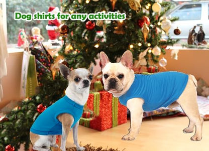 Blue Royal Dog & Cat Shirt, Unisex X-Small, 2-Pack, Cotton, Polyester, Solid, All-Season, Breathable, Stretchy, Lightweight - color: Blue & Royal, size: X-Small