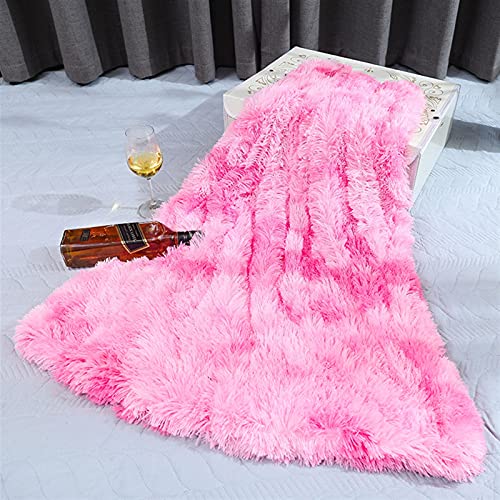 Pet Faux Fur Calming Blanket Soft Dog Cat Protector with Two-Side Fur, Thick Shaggy Bed Throws Pet Blankets Soft Fuzzy Microfibe Cat Throw Bed Couch Washable 22"x14" Inch Gradient Pink - color: Gradient Pink, size: 22"x14" Inch