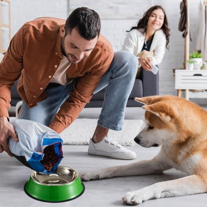 Roshtia 6 Pcs 18 oz Stainless Steel Dog Bowl, Dog Food Water Bowl with Anti Skid Silicone Base Stackable Dishwasher Safe Pet Puppy Dishes for Medium Large Dogs Cat Multipet Families - size: 18 oz