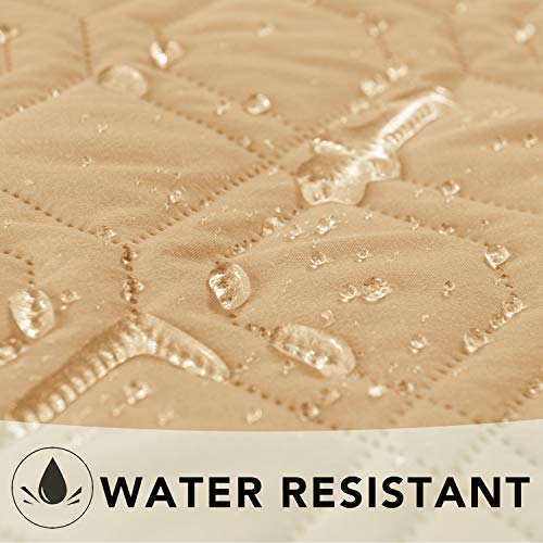 Ameritex Waterproof Dog Bed Cover Pet Blanket for Furniture Bed Couch Sofa Reversible - color: Sand+stoneblue, size: 30x53 Inch (Pack of 1)