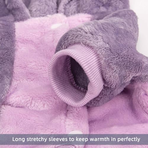 FabriCastle Dog Hoodie Sweater for Small Dogs Boy and Girl, Small Dog Clothes XS XXS Puppy Sweatshirt, Pet Outfit, Cat Clothing Super Soft Warm Snap On Closure (Lavender-Purple, Medium) - color: Lavender-Purple, size: Medium