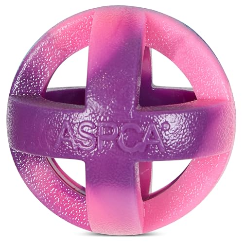 ASPCA Heavy Duty Cage Ball Dog Toy – Scented Rubber Chew Toy for Power Chewers – Durable & Safe TPR Material – Indoor & Outdoor Fetch Play