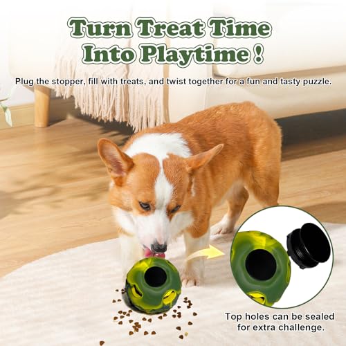 5-in-1 Frozen Dog Enrichment Toys,Interactive Dog Toys with DIY Freezable Fillable Mold,Natural Rubber,Dishwasher Safe（Small） - color: Green, size: Small