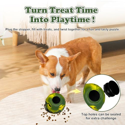 5-in-1 Frozen Dog Enrichment Toys,Interactive Dog Toys with DIY Freezable Fillable Mold,Natural Rubber,Dishwasher Safe（Small） - color: Green, size: Small