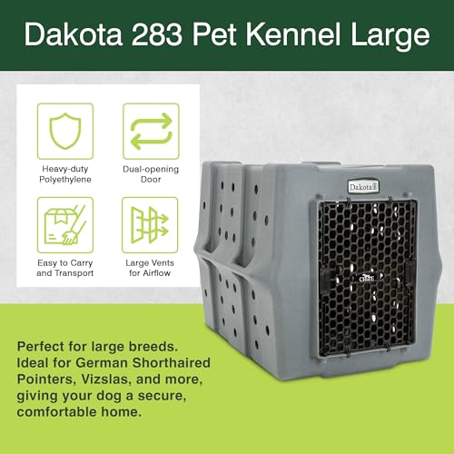 Dakota 283 Crate - Canine Rough and Tough Economy Kennel (Dark Granite, Large) - color: Dark Granite, size: Large