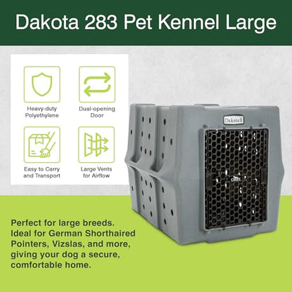 Dakota 283 Crate - Canine Rough and Tough Economy Kennel (Dark Granite, Large) - color: Dark Granite, size: Large