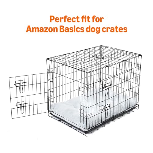 Amazon Basics Large Dog Bed for Crate, Washable Large Dog Mat for Pet Kennel, Anti-Slip, 42x28x4 Inches - size: L-42"×28"×4"