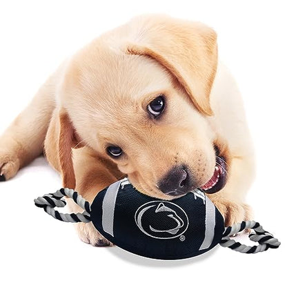 NCAA Penn State Nittany Lions Football Dog Toy, Tough Quality Nylon Materials, Strong Pull Ropes, Inner Squeaker, Collegiate Team Color - color: Penn State Nittany Lions