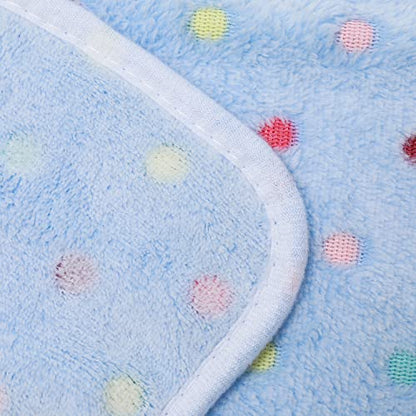 Luciphia 1 Pack 3 Blankets Super Soft Cute Dot Pattern Pet Blanket Flannel Throw for Dog Puppy Cat Small(23x16), Blue - color: Blue2, size: 23x16 inch (Pack of 3)