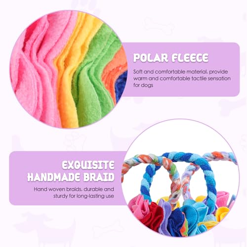 Snuffle Ball with Handle, Tug of War Rope Toys for Small Medium Dogs, Interactive Dog Toys Puppy Training Pull Toy for Exercise & Interactive Play Games (Blue) - color: Blue