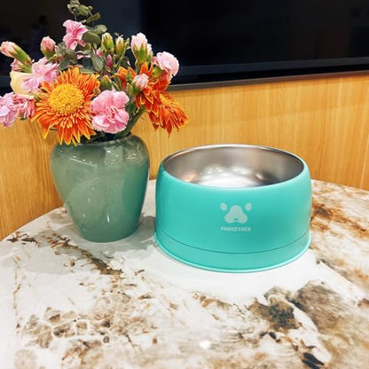 PAWGETHER® Stainless Steel Dog Bowls, Dog Food Water Bowl with Non-Slip Base Two-Piece Design Easy Clean Dishwasher Safe Mint Green 34oz + 12oz - color: Mint Green (34oz + 12oz)