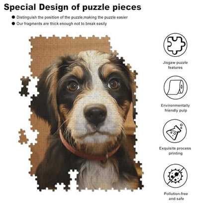 500 PCS Jigsaw Puzzle for Adults Personalized Picture Puzzle Dog Training Customized Wooden Puzzle for Family, Birthday, Wedding, Game Nights Gifts