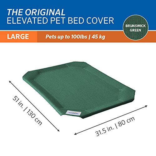 Coolaroo Original Pet Bed Replacement Cover - Brunswick Green - Large (43.5" x 31.5") (Pack of 3) - color: Brunswick Green, size: Large (Pack of 3), style: Large