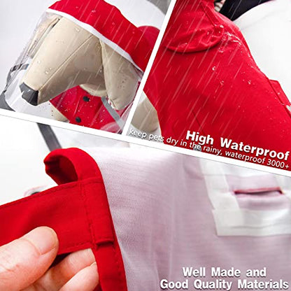 Dog Raincoat,Waterproof Rain Poncho with Hoodie, High Reflective Adjustable Pet Rain Jacket with Leash Hole for Small Medium and Large Dogs (Red, X-Small) - color: Red, size: X-Small: 4-9lbs