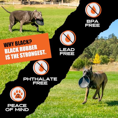 Monster K9 Aero Disc | for Toughest Chewers. Lifetime Guaranteed | VULCRON™ Natural Rubber | Made in USA | K-9 Tested | Durable Flying Dog Toy for Aggressive Chewers | Tug & Fetch | Med/Large, 8.5"