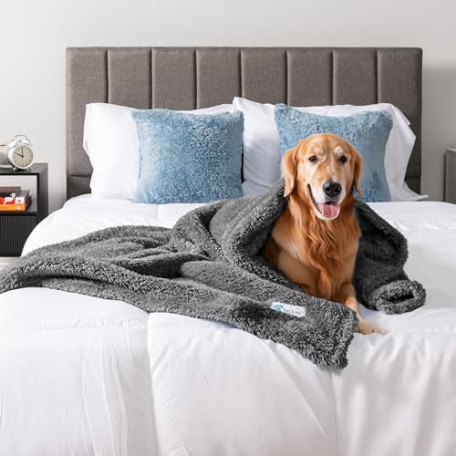 PETAMI Fluffy Fleece CAT and Dog Throw Blanket, Gray, X-Large - color: Gray, size: X-Large (60x80)