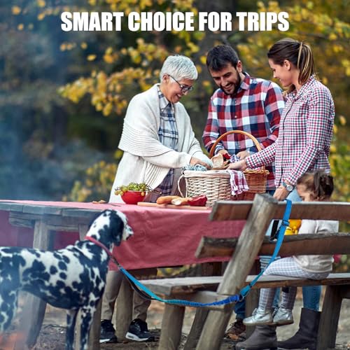 Heavy Duty Hands Free Dog Leash, 5-7 FT Reflective Adjustable Waist Dog Leash Belt with Padded Handles, Shock Absorbing Bungee and Car Seat Belt for Large Medium Dogs (Gradient Cobalt, XL) - color: Gradient Cobalt