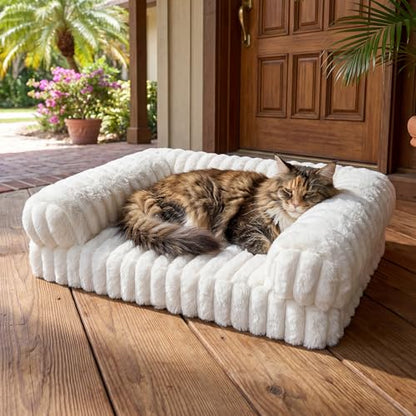 Cat Bed, Cat Beds for Indoor Cats, Winter Self Warming Pet Sofa Bed, Washable Medium Pet Bed for Puppy and Small to Large Kitten with Anti-Slip Bottom, Fits Up to 65lbs Pets - size: 24*18*10 inches