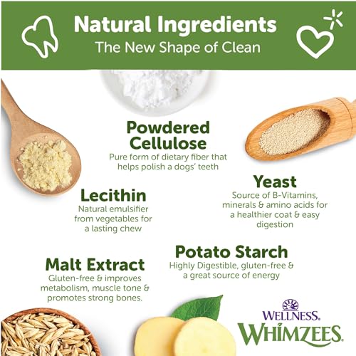 Wellness WHIMZEES Puppy Natural Dog Dental Treat, Chews, Freshens Breath, Medium/Large Size, 7.9 oz Bag, 14 Count - size: 14 Count (Pack of 1)