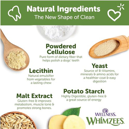 Wellness WHIMZEES Puppy Natural Dog Dental Treat, Chews, Freshens Breath, Medium/Large Size, 7.9 oz Bag, 14 Count - size: 14 Count (Pack of 1)