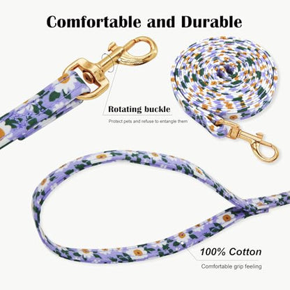No Pull Dog Harness Adjustable Small Dog Harness and Leash Set, Lightweight and Soft Dog Harness No Choke Escape Proof Pet Harness Vest (Purple Daisy, XX-Small) - color: Purple Daisy, size: XX-Small