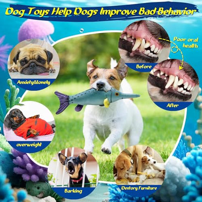 Fuufome Large Squeaky Dog Chew Toy, Ideal Dog Toys for Chewers, for Small and Medium Breed Puppies or Dogs - color: Light blue