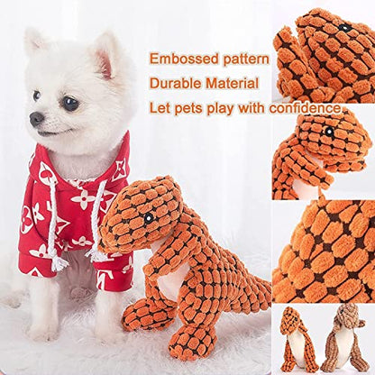 2024 New Indestructible Robust Dino Plush, Squeaky & Durable Dog Chew Toys for Aggressive Chewers, Interactive for Boredom (F-A+C) - color: F-A+C