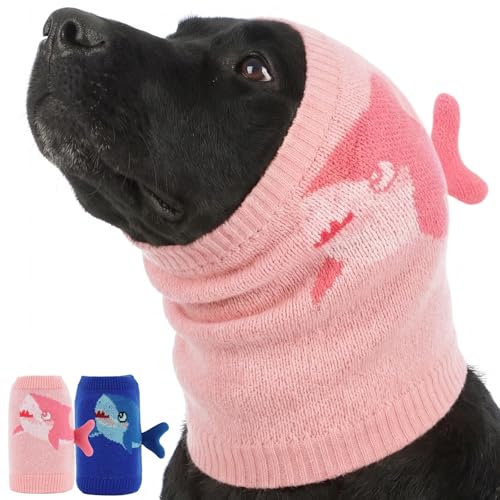 Nanaki No Shake Ear Wraps For Dogs Hematoma-Dog Ear Cover for Bath Grooming, Dog Head Wrap For Anxiety Relief& Noise Protection,Fireworks 4th July,Thunder,Vet Visit, Travel, Snoods for Eating Drinking - color: Pink, size: S(head:8.7-11in)
