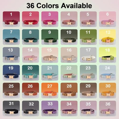 Personalized Custom Dog Collar with Engraved ID Tag Name Plate & Phone Number Customized Soft Velvet Cat Collar Quick Release Metal Buckle, Leash, Bowtie, Poop Bag Available for Small Medium Large Pet