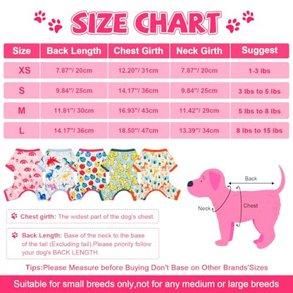 Dog Pajamas for Small Dogs, Soft Thin Pjs Jammies Cat Doggie, Summer Pet Cute Puppy Clothes Outfits Dogs Boy Girl(Red Apple, XS) - color: Red Apple, size: X-Small (Chest 11.8 in)