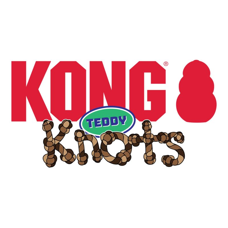 KONG Knots Teddy Bear - Knotted Rope Tummy and Tail - Soft Plush Dog Toy (Small)