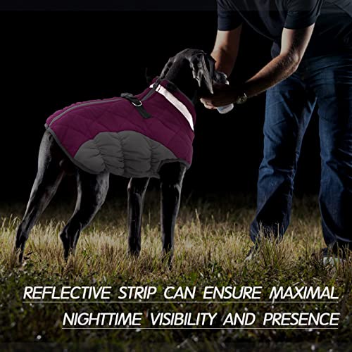 FUAMEY Dog Coat for Small Dogs,Waterproof Dog Winter Jacket with Harness Built in Puppy Cold Weather Coats Reflective Pet Vest with Zipper Warm Fleece Dogs Snowsuit Windproof Pink XS - color: Rose Red, size: XS(chest:14in)